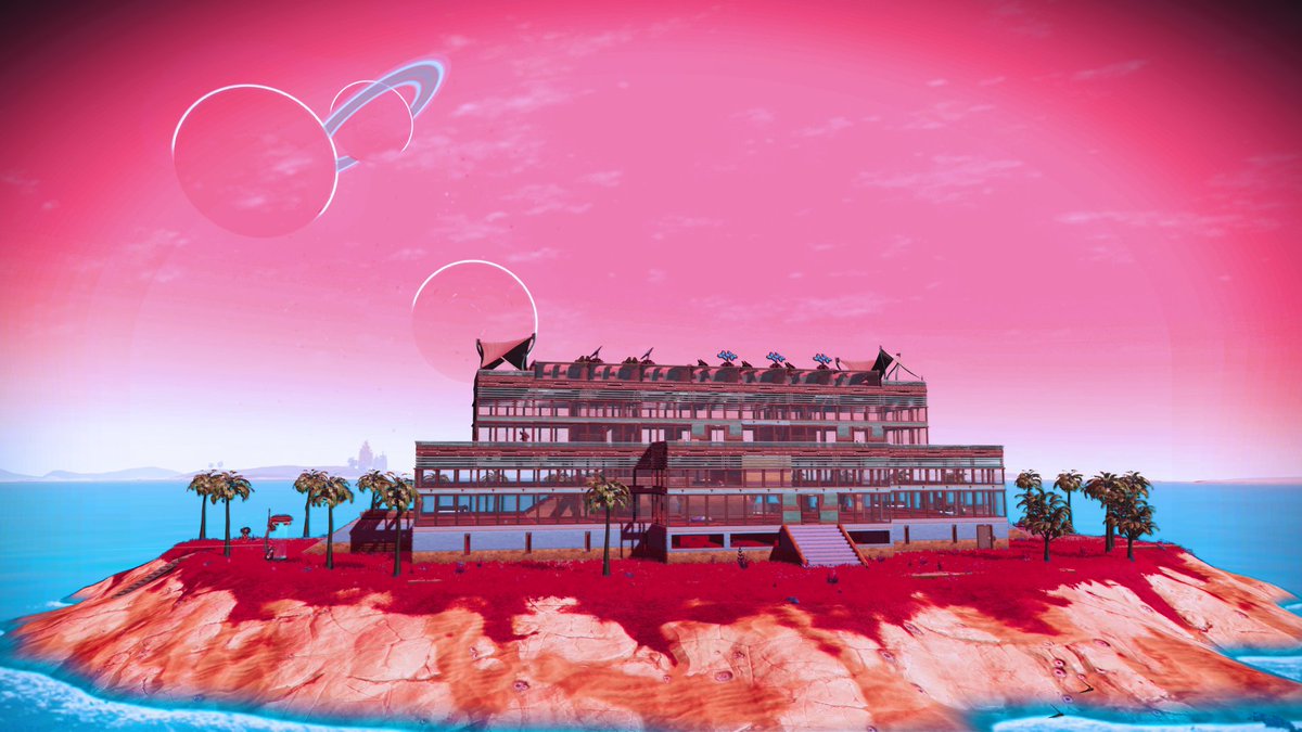 khuhkha's tweet photo. Hello friends! 'Khuhkha #10 Special Plaza Ujedinjenja' is OPEN and welcoming you to come relax and enjoy the view! #NMSBaseBuilding special 10th Plaza in the #QitanianEmpire in #NoMansSky
Still adding things but is very comfortable place to visit. #SpaceTourism🚀😎
(1/2) https://t.co/5yu0fC3LcU