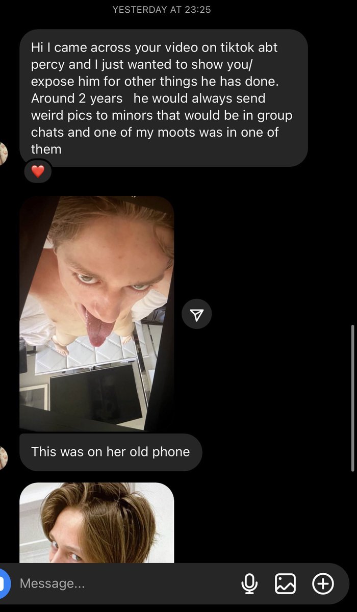 i5yaksha's tweet photo. "hola me encontré con tu tik tok sobre percy y solo quería mostrarte/exponerlo por otras cosas que ha hecho. alrededor de 2 años él siempre mandaria imagenes raras a menores de edad que estaban en groupchats y uno de mis mutuals estaba en uno de ellos" "esto era en su celu viejo" https://t.co/nAZX3ek3eI