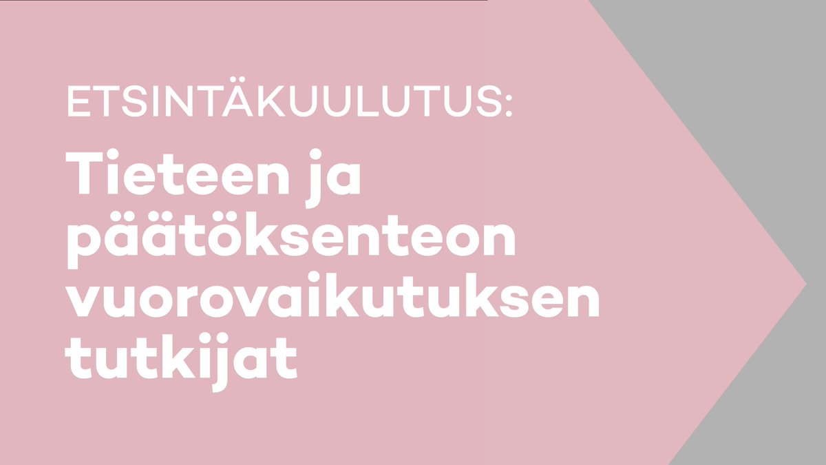 ❓Ketkä Suomessa tutkivat tieteen ja päätöksenteon vuorovaikutusta? 

Haluaisimme tunnistaa nämät tutkijat ja kutsua yhteiseen verkostoon.

❗️Jos vastaat etsintäkuulutusta, ilmoittauduthan!

❗️Jos tiedät jonkun, vinkkaathan!

Kiitos jos jaat kyselyä eteenpäin 🙏