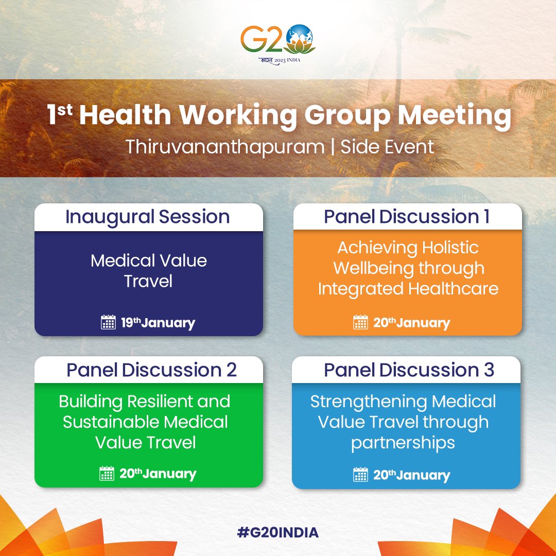 🔔 Meeting sessions conclude for the 1st Health Working Group Meeting. 

A side event on Medical Value Travel to begin soon. 

Here is the agenda for the side event.