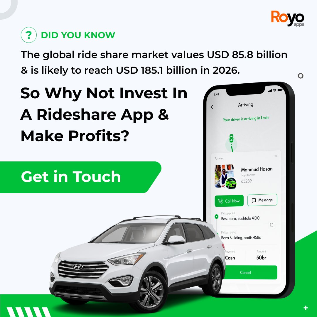 royoapps's tweet photo. Global brands like Uber, Lyft &amp; BlaBlaCar are proof enough to hop on to the rideshare market &amp; get the recognition your business deserves. The first step is to get insights, get build a rideshare app &amp; get started!
#ridesharing #blabla #ridesharingapp #blabla #lift #liftapp #uber https://t.co/UYXPkrVdgi