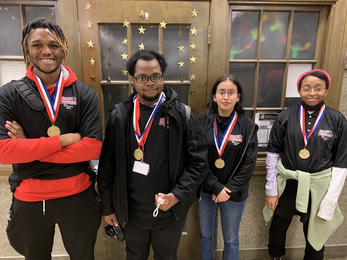 RTHSActivities's tweet photo. Congratulations to @RichTownshipHS Scholastic Bowl Team @Think_Squad individual medalists and overall 2nd Place Team finalist at Conference Meet! We are proud of your display of knowledge, competitiveness, commitment, and sportsmanship. #RichInStudentSuccess #MakeOurSchoolGreat https://t.co/wU8eX4TzBq