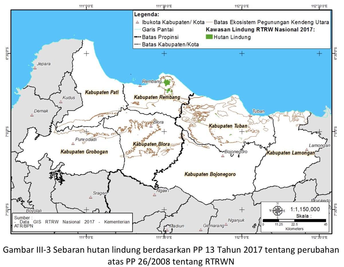 rodhialfalah's tweet photo. Salah satu alasan mengapa Jaringan Masyarakat Peduli Pegunungan Kendeng (JMPPK) berkirim surat ke @jokowi dan mendesak agar Presiden segera melaksanakan perintahnya sendiri. Luas Hutan Lindung menyusut 98% krn perubahan PP RTRW Nasional. Atau jangan2 Pak @jokowi belum baca ya? https://t.co/7e7MMa8flC