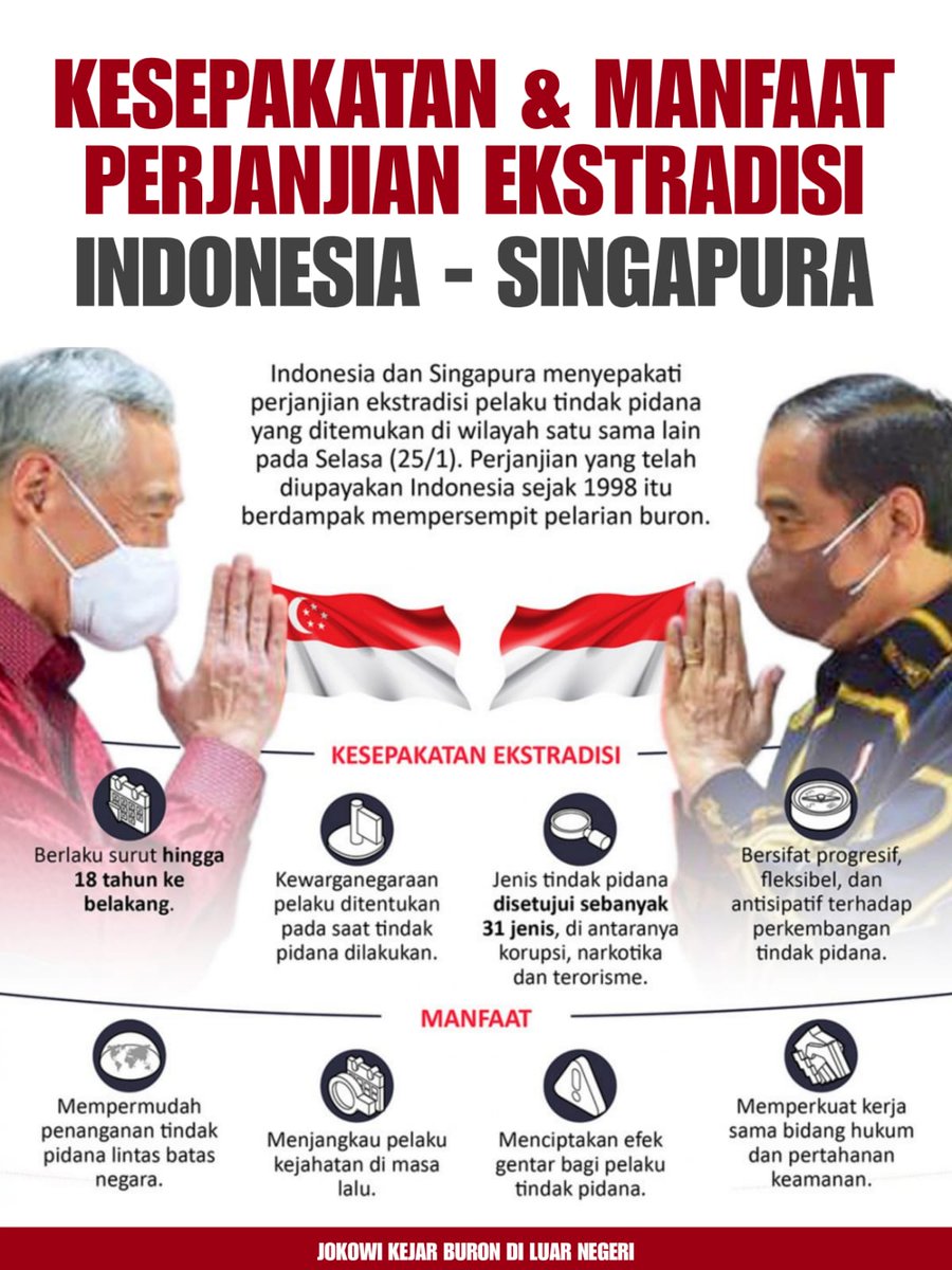 Jokowi Kejar Buronan sangat bermanfaat untuk penegakan hukum di indonesia 

#UUEkstradisi