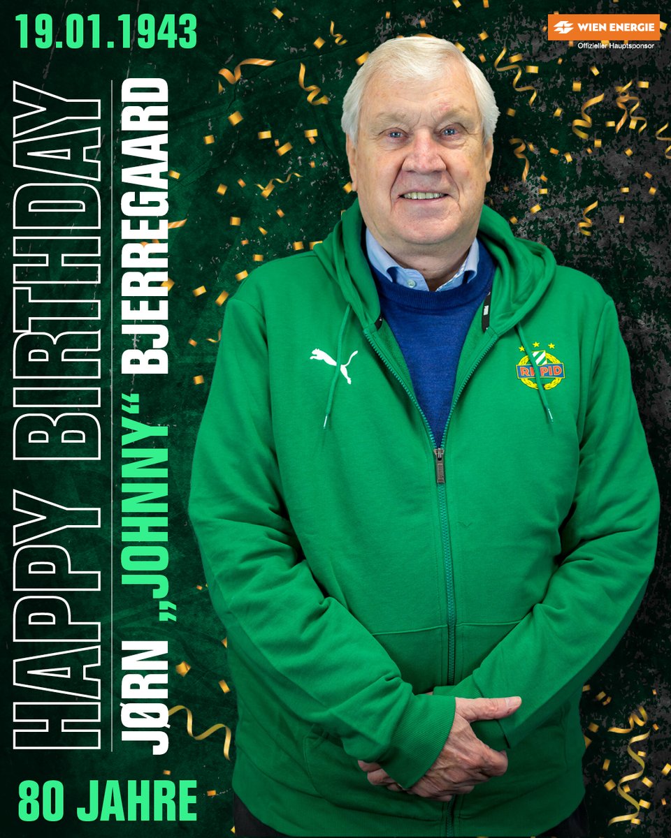 skrapid's tweet photo. Das heutige Geburtstagskind wurde mit dem SK Rapid zweimal Meister und dreimal Cupsieger - wir gratulieren Jørn „Johnny“ #Bjerregaard zu seinem 80. Geburtstag und wünschen ihm vor allem viel Gesundheit! 🥳

▶️ https://t.co/iv95HmC9Q6

#skrapid #SCR2023 #happybirthday https://t.co/rJ84h8LYme