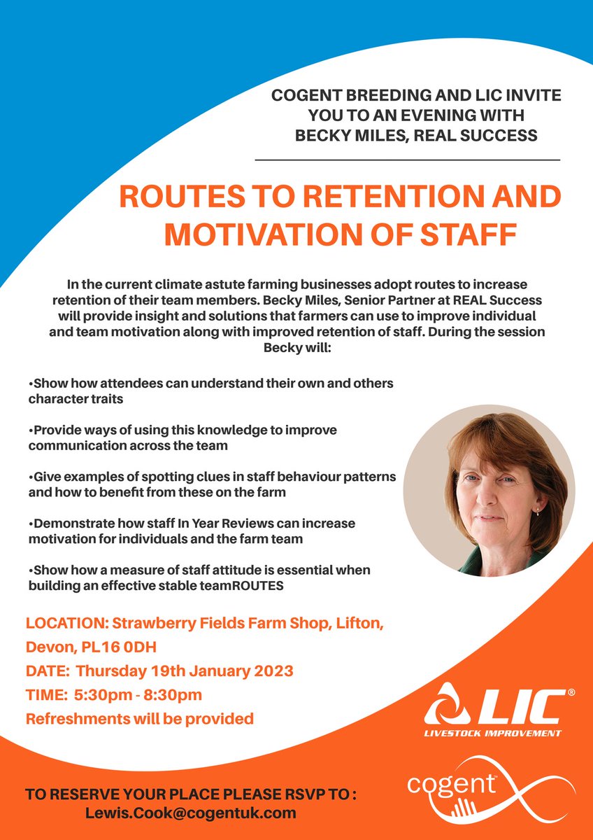 Don't forget to come and join us this evening for a fascinating talk about routes to retention and motivation of staff.  All the details are below.