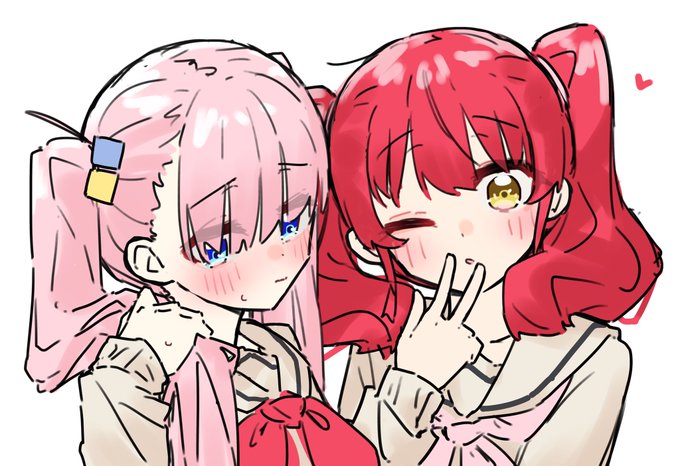 自分も描きたくなっちゃったんだ。ツインテお揃いぼ喜多の絵 