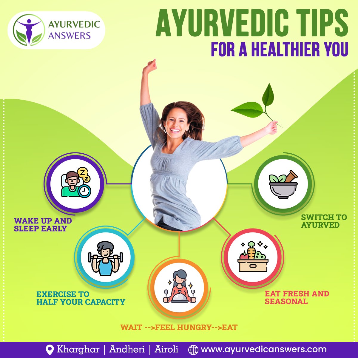 AyurAnswers's tweet photo. Learn the #Ayurvedic way to living.
 
Ayurvedic Answers
📞: +91 8369146662
📌: #Kharghar | #Andheri | #Airoli
🌐: https://t.co/JAdbuI3OPy

#Ayurvedicanswers #DrHiralBhatt #ayurvedictips #preventiveayurveda #healthtips #tips #healthyhabits #NaviMumbai #Ayurved https://t.co/jfsQZGlySd