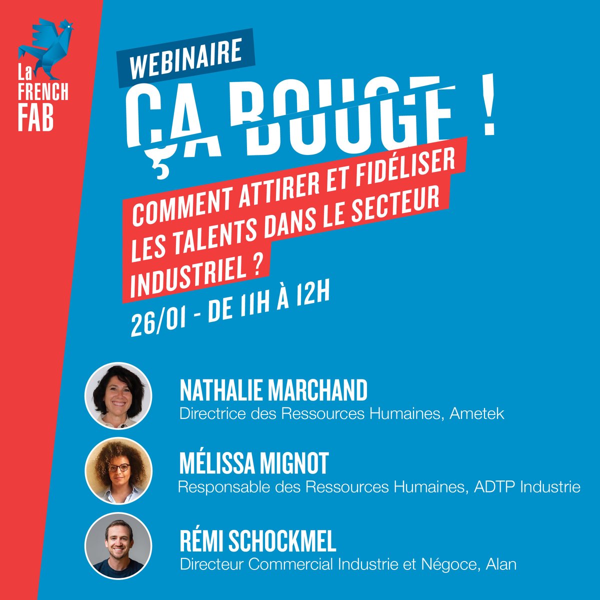 #Webinaire Quelles initiatives mettre en place en entreprise pour répondre aux enjeux de recrutement et fidélisation des talents dans l'industrie ? Réponse jeudi 26 janvier avec nos invités et experts du secteur. 
Inscription gratuite ici 👉 spkl.io/60174ZUvJ
#FrenchFab