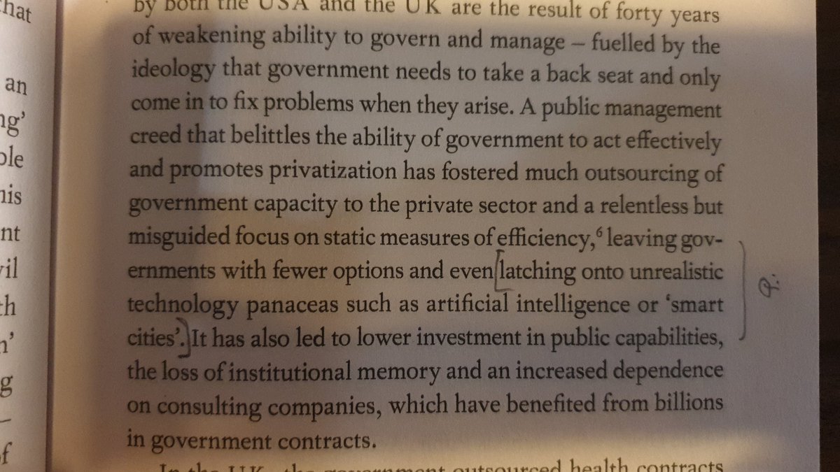 Picked up a copy of @MazzucatoM book #MissionEconomy at thr #AbuDhabi airport and already in first pages some refreshing insights and statements: this one on #AI and #smartcities to the rescue..!