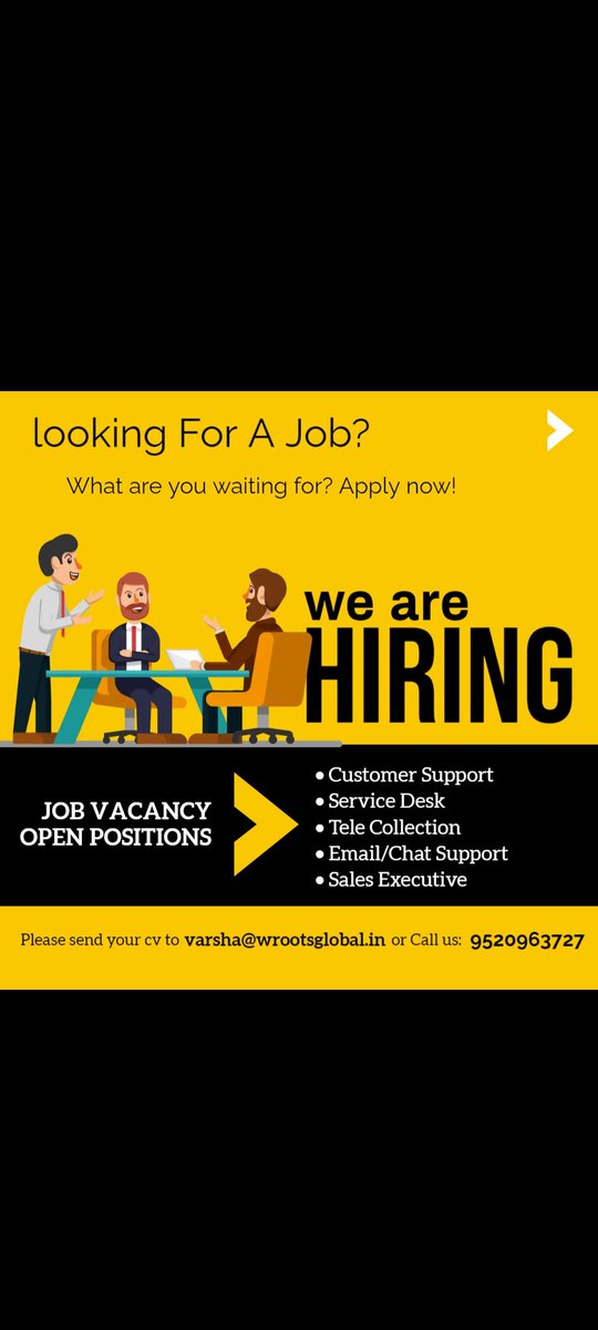 Team_Wroots's tweet photo. Looking for a career boost? Wroots Global is here to help you. Get hired by top MNC's today. To get shortlisted, Call 9520963727 or email your CV: varsha@wrootsglobal.in https://t.co/NwVOPUujlx