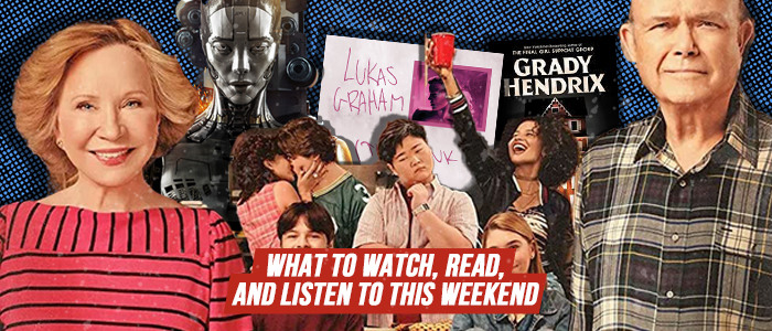 MarhabaQatar's tweet photo. How about a nostalgic or futuristic watch this weekend? Here are Marhaba’s entertainment #TopChoices
📺 That ‘90s Show
🍿 Jung_E
📖 How to Sell a Haunted House
🎧 4 (The Pink Album) #LukasGraham
Details ▶ https://t.co/2OtW0o5INK
New cinema movies ▶ https://t.co/ybTmpgC9D8 https://t.co/llhWZJYplz