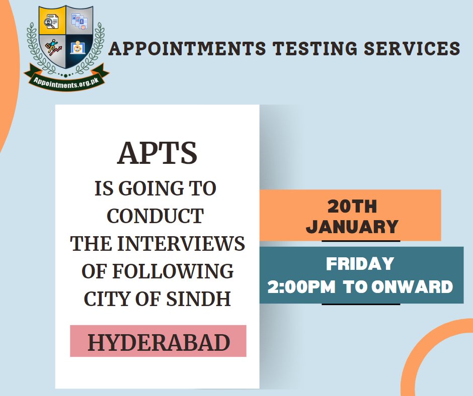 AppointmentsTS's tweet photo. APTS is going to conduct the interview of Hyderabad of 20th January 2023. The Interviews will be conducted online. The timings will 2pm onward.
For More information visit our website:
https://t.co/HnGPBHVaLb
For any Query Kindly contact on:
042 37135837 https://t.co/mEod5F7MlU