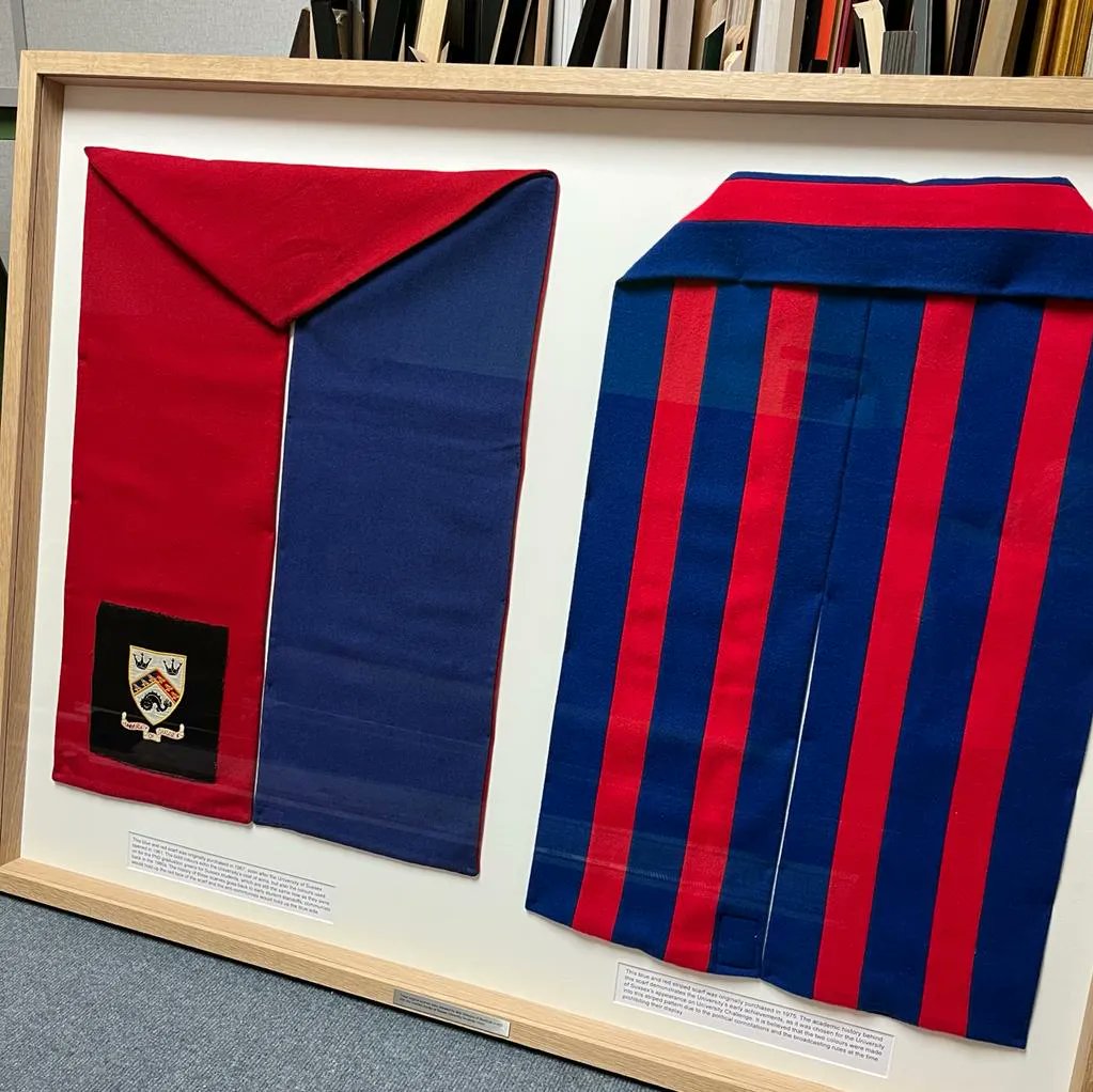 It's always a privilege to be asked to frame special pieces of clothing and memorabilia and this pair of Sussex University scarves were no exception.

#sussexuniversity #scarfframing #framedmemorbilia #uckfieldframingcompany