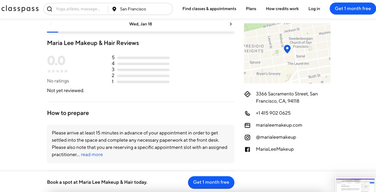 MariaLeeMakeup's tweet photo. @classpass This is the 2nd time we have gotten customers trying to book services through your fraudulent company. We never agreed to partner with your company and specifically told your rep, "NO, WE DO NOT WANT TO BE A PARTNER." Please delete the profile you made with our info immediately. https://t.co/oDVpLKJzQA
