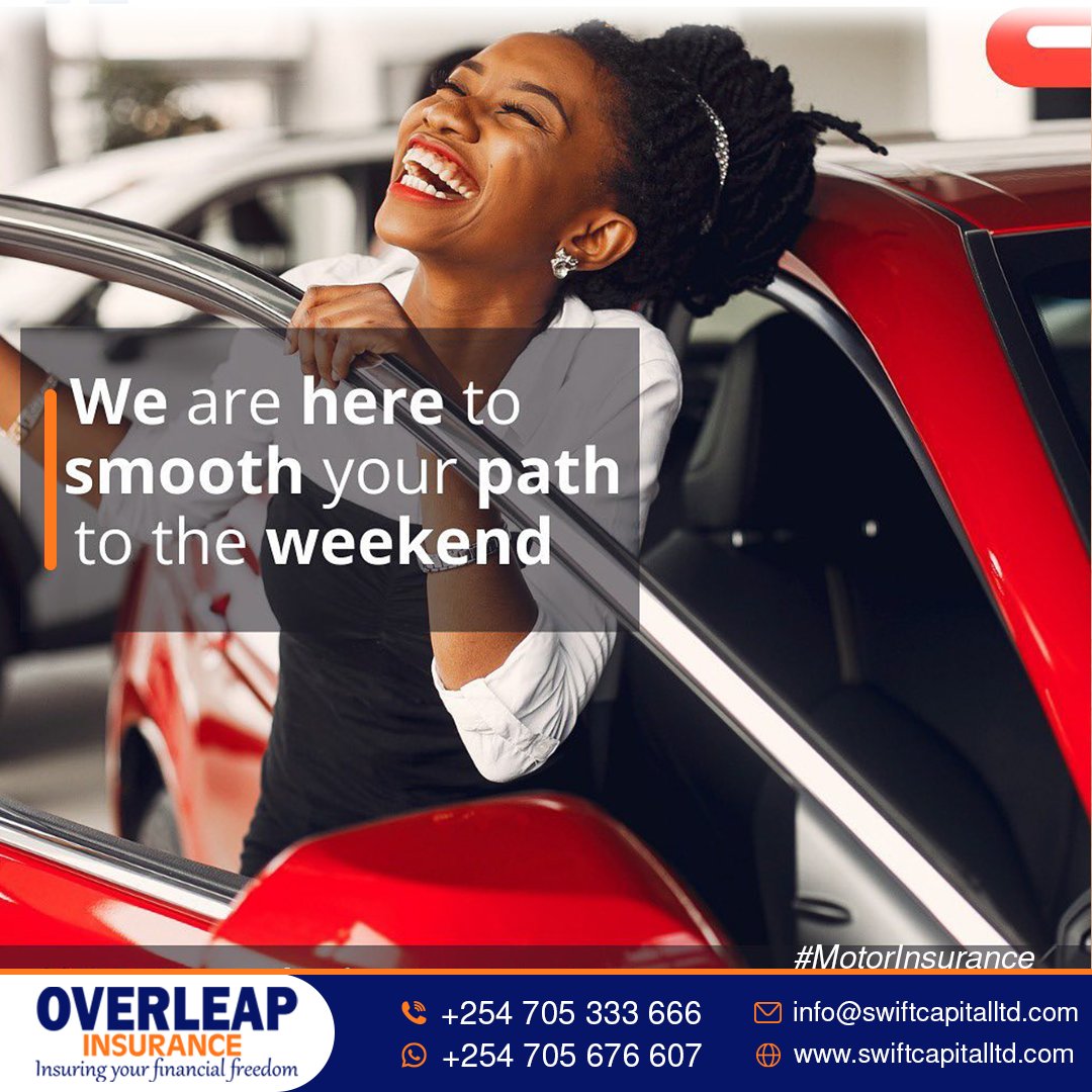 Overleap_Agency's tweet photo. Because you deserve it, enter the weekend with calmness. To meet all of your insurance needs, we are here.

#insurance #nairobi #kenya #mombasa #overleap #azimio #kiambu #kplc #bettykyalo #nairobikenya #mombasa #kshs #amerix #babuowino #igerskenya #ben10  #tembeakenya https://t.co/3HCPESEGVG