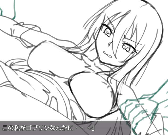 描いたラフをゲームに仮組してみました 