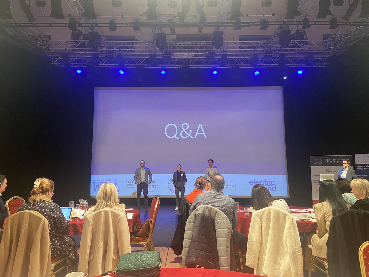 JulsFinuls's tweet photo. Great morning listening to @gerryhussey &amp; @hamilton_caragh as part of the @MLN_NI #beingwellperformingwell breakfast morning. @FMIHeadOffice @ElecIrelandNI https://t.co/jAUzX8wVNf
