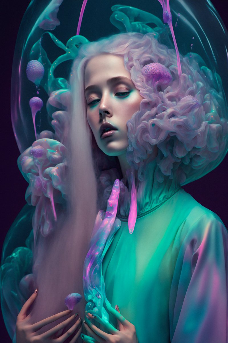 Fragmntz's tweet photo. They are glowing in the dark and adding some color in the world. 

#aiartcommunity #NFTCommmunity #conceptart #fashionstyle #photography #shooting #digitalart #neon #bioluminescent #outfitoftheday #outfit https://t.co/nGFeTkVSSx