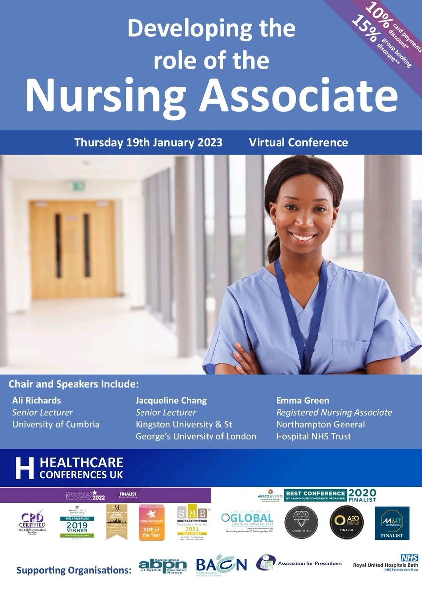 sgw105's tweet photo. Attending today's conference and talking about my career and competency development this afternoon 🙂#NursingAssociate @HCUK_Clare @DorsetHealth @hattierocket https://t.co/BVJ7URRyEu
