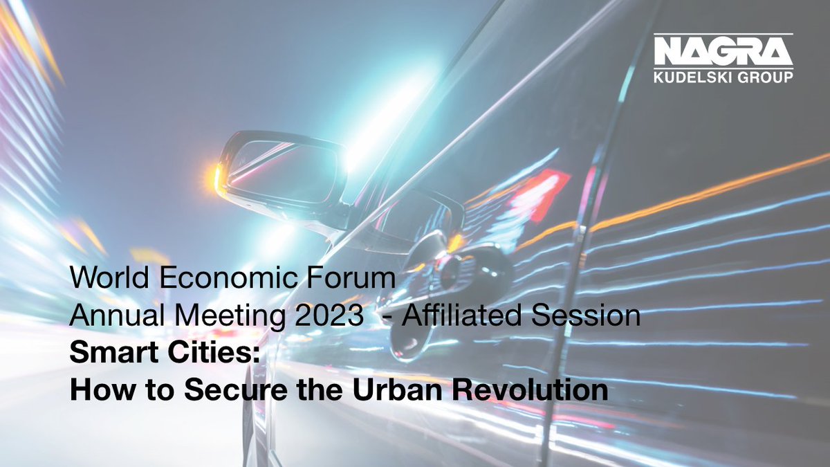kudelski's tweet photo. As connected devices and #smart technologies have transformed the cities, how can we build a more secure and #resilient urban landscape?

The @kudelski @wef Affiliated Session will be the place to discuss this question today at 16.30 CET.

LIVE stream:
https://t.co/XhWVacvaPv https://t.co/gBBGdi8UwP