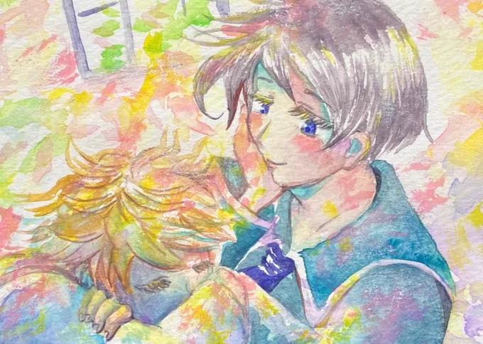 たくさん見ていただきありがとうございます表情が好きなので拡大版あげときます!まだ自覚する前の淡い柔らかな空気というか気持ちです。 