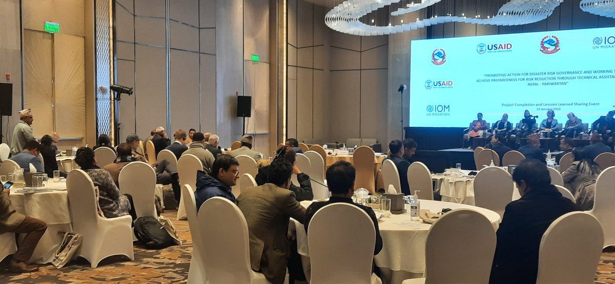 For effective and efficient disaster prevention, preparedness, response, and recovery activities, #PARIWARTAN project, implemented by <a href="/iomnepal/">@IOMNepal</a>, supported by <a href="/USAIDNepal/">USAID/Nepal</a> <a href="/USAIDSavesLives/">USAID's Bureau for Humanitarian Assistance</a>, led by <a href="/mofaganepal/">सङ्‌घीय मामिला तथा सामान्य प्रशासन मन्त्रालय</a>, has technically supported all 3 spheres of government of Nepal.