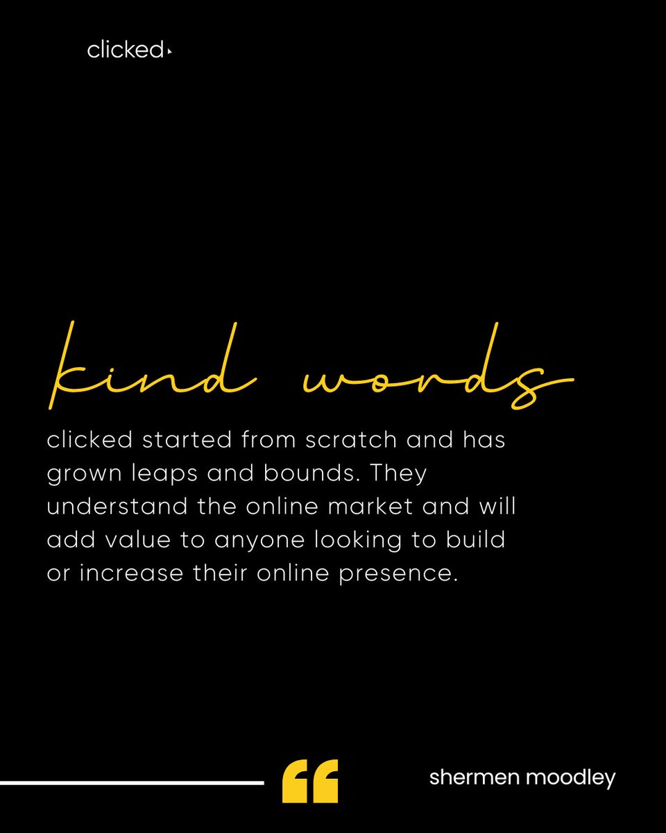 clickeddigital's tweet image. We love client love! Our hearts are filled with gratitue towards every one of our clients that trusts us to build and grow their brand. Thank you for the support. ❤️

#DigitalMarketingAgency #DigitalMarketing #ClientPost #ClientFeedback