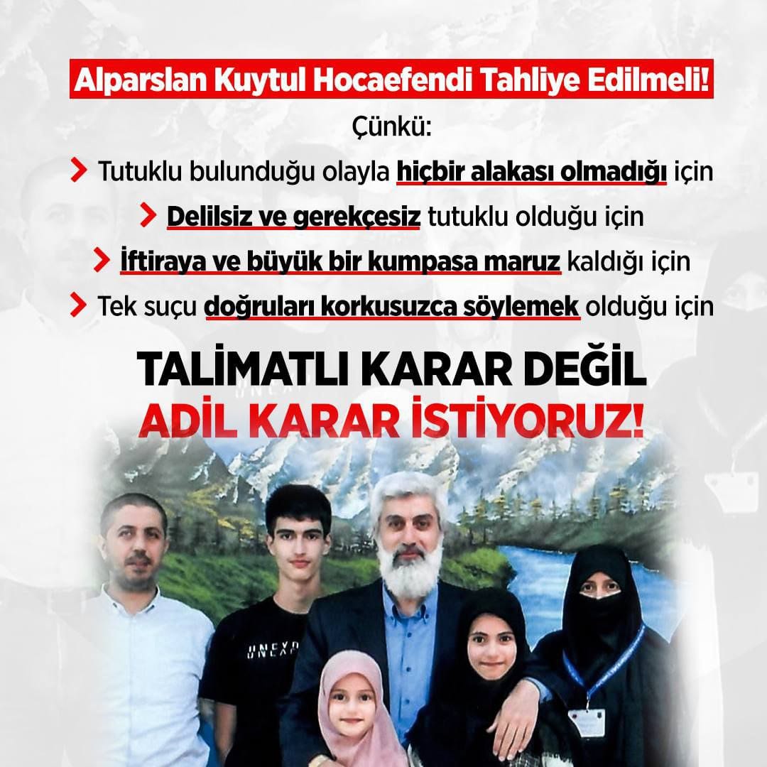 TALİMATLI KARAR DEĞİL, ADİL KARAR İSTİYORUZ..   15Haziranda TahliyeBekliyoruz #AlparslanHocayaÖzgürlük <a href="/suleymansoylu/">Süleyman Soylu</a> <a href="/RTErdogan/">Recep Tayyip Erdoğan</a>