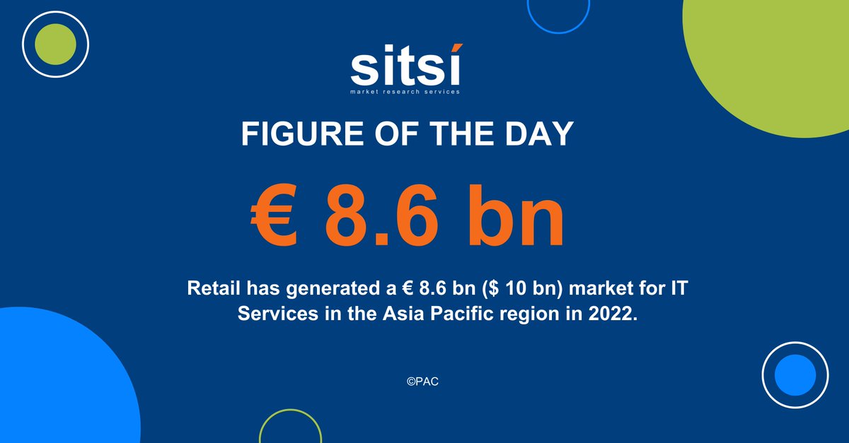 Retail has generated a € 8.6 bn ($ 10 bn) market for IT Services in the Asia Pacific region in 2022. This represents 4.5% of the APAC market, building the 6th largest industry in the region.

#APAC #Retail #ITServices