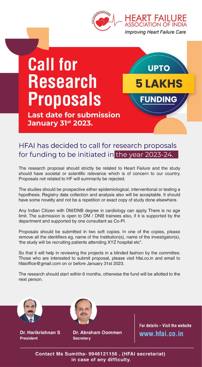 Call for Research Proposal 2023-24 Submit your Research proposals to hfaioffice@gmail.com