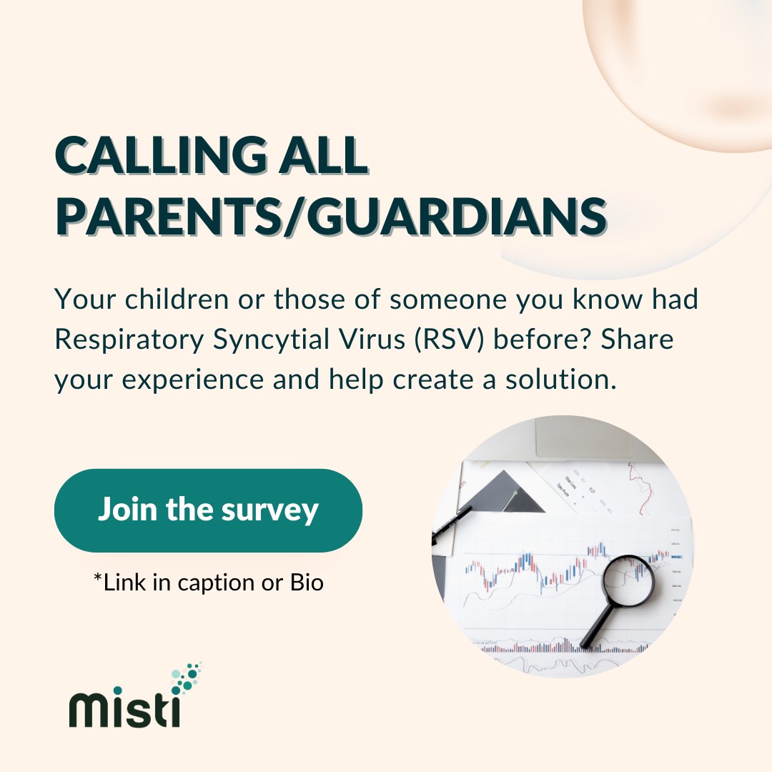 We are opening a survey to ask guardians about their experience in caring for children infected with RSV. Your input here will help us develop technology to protect your children from severe respiratory disease.

Join the survey or share it widely here surveymonkey.com/r/Z9GW9M7