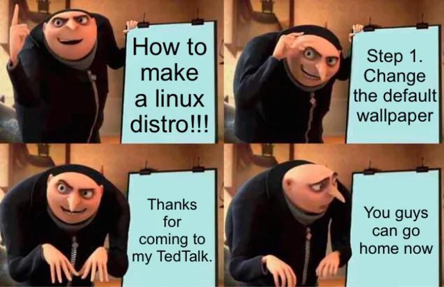 nixcraft's tweet photo. 🤣👇🏼how to make a new #linux distro https://t.co/FOR7eRjo2L