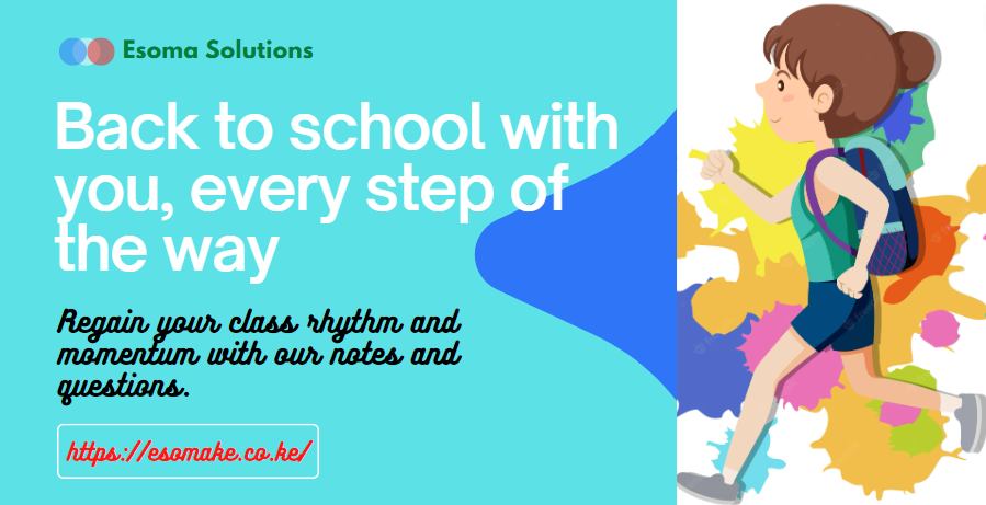 EsomaSolutions's tweet photo. WALKING BACK TO SCHOOL WITH YOU!
We want to help you be ready for school next week. Check out our website https://t.co/0NzbAnvshy to access revision questions, summary notes, and quizzes. Join a community of over 5000 daily users in doing so. https://t.co/nOCrIih9qI