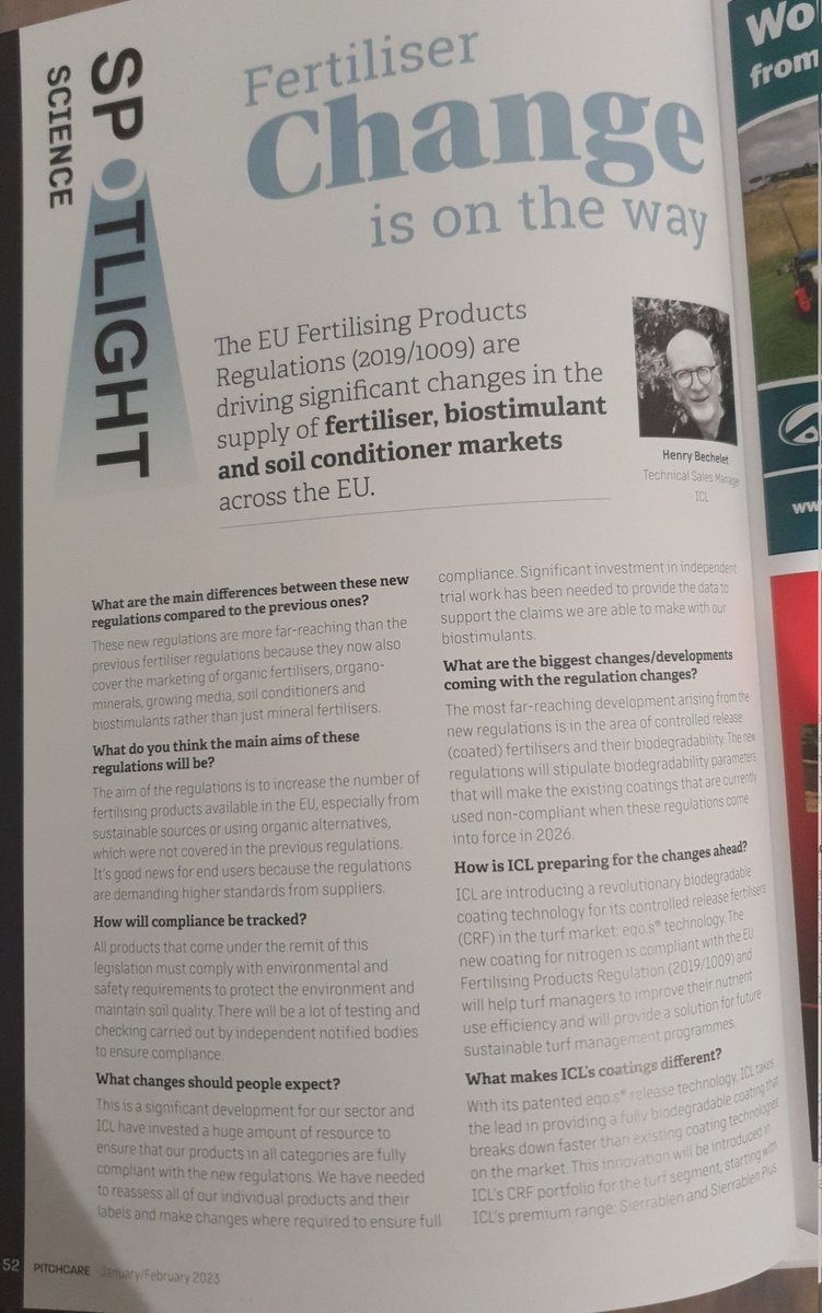 Phil Collinson (@philcoll_icl) on Twitter photo Don't want to read the full EU Fertilising Products Regulations document (why not?!?😁) then take a look at this months <a href="/Pitchcare/">Pitchcare</a> where <a href="/bechelet/">Henry Bechelet</a> summarises some of the impact they will have on the industry. And dont worry - its good news for users!! #raisingstandards Don't want to read the full EU Fertilising Products Regulations document (why not?!?😁) then take a look at this months <a href="/Pitchcare/">Pitchcare</a> where <a href="/bechelet/">Henry Bechelet</a> summarises some of the impact they will have on the industry. And dont worry - its good news for users!! #raisingstandards