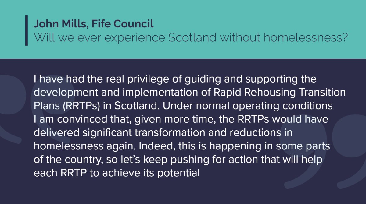 homelessnetscot's tweet photo. Housing Leader John Mills from @FifeCouncil & @ALACHO_Housing highlights that #RapidRehousing Transition Plans have been implemented almost entirely through pandemic conditions and the next phase will be key. Read more in the #HomeFor10 Journal (p31) ๐๐ฝ https://t.co/NXjnyaPuKO https://t.co/Ue4IimJ77I