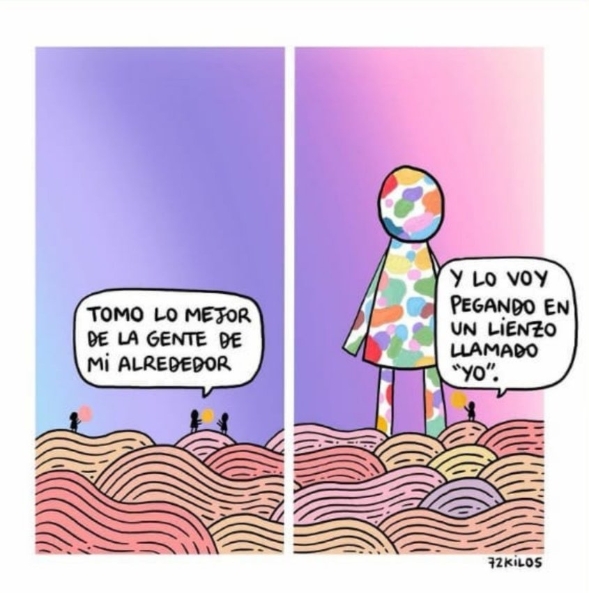 De esto trata las terapias de ayuda mutua, de verte reflejado y coger de cada compañero el consejo que mejor se adapta a ti, dentro de que todas las herramientas y consejos son adecuados, dependiendo de nuestras circunstancias y forma de ser debemos elegir las más acordes.