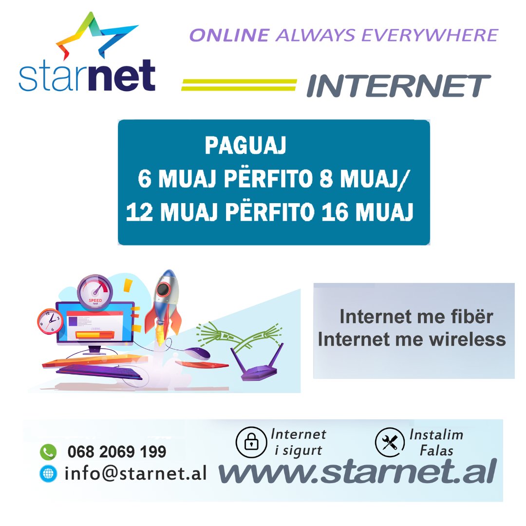 Ne vlerësojmë maksimalisht punën tuaj dhe iu shërbejmë në çdo kohë!  #highspeedinternet #fibernetwork
