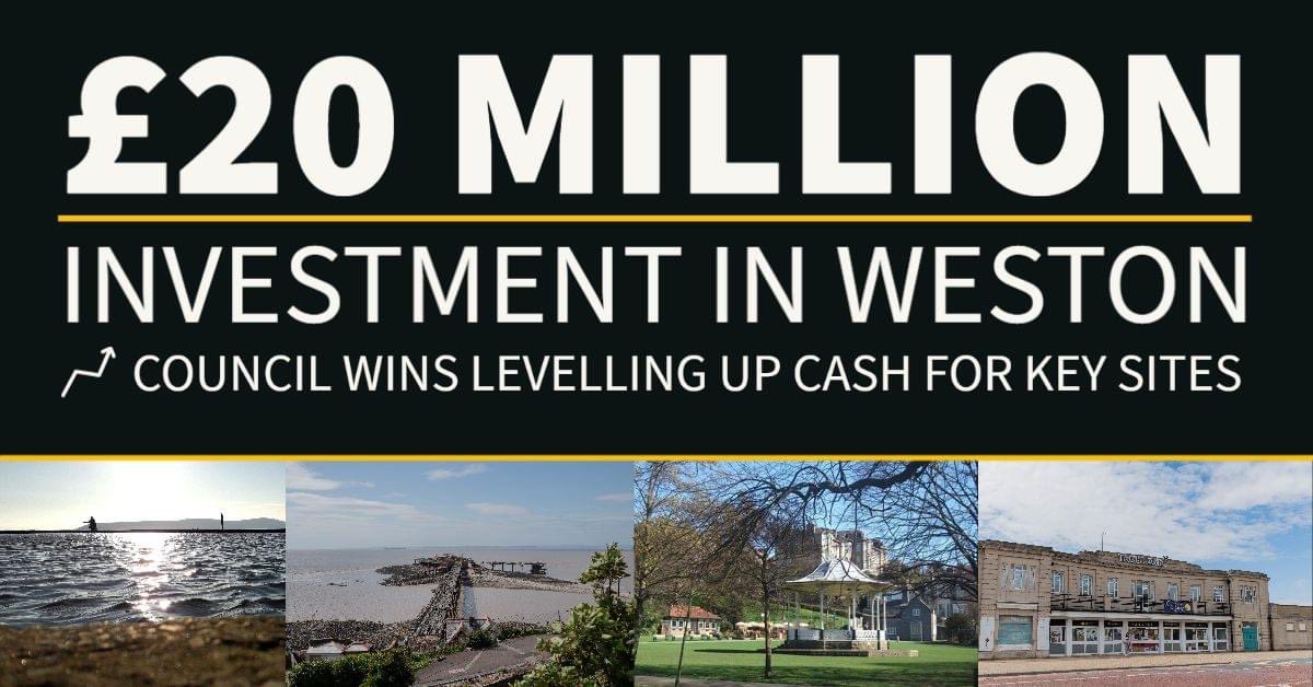 // £20m investment for Weston-super-Mare //

Delighted to report that <a href="/NorthSomersetC/">North Somerset Council</a> has secured Levelling Up funds that will include investment to the High Street and Grove Park, amongst others.

Here’s to making Weston even more ‘super’! #superweston