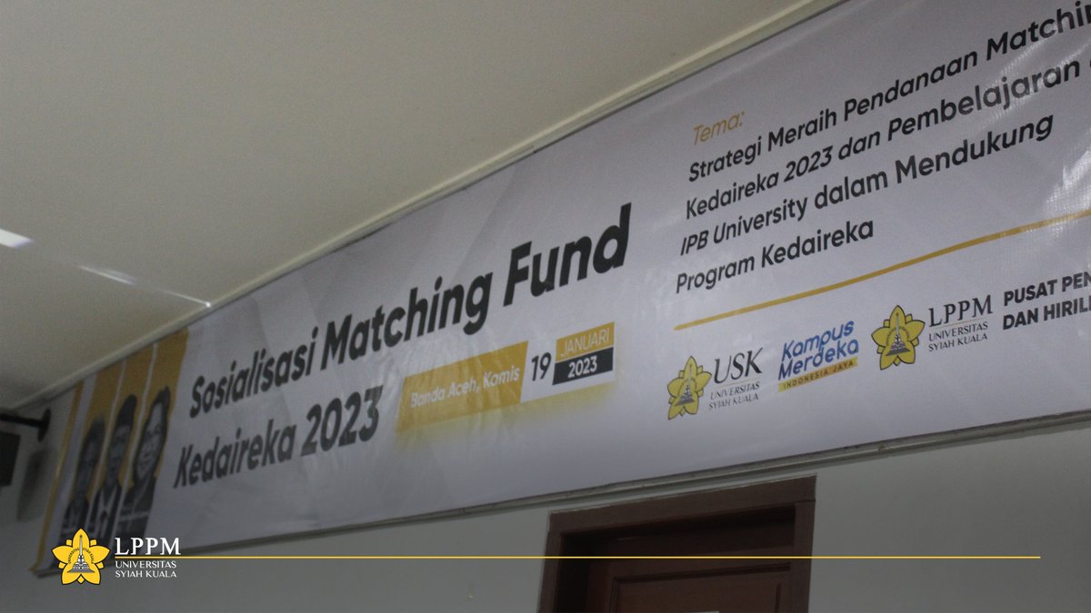 lppm_usk's tweet image. Pusat Pengembangan dan Hilirisasi Inovasi, LPPM USK mengadakan
"Sosialisasi Matching Fund Kedaireka 2023" di Balai Senat Universitas Syiah Kuala pada Hari Kamis, 19 Januari 2023

#kedaireka #lppm #usk #pphiusk