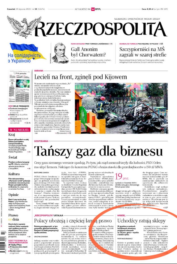 selectivv's tweet photo. Nasza najnowsza analiza badawcza Selectivv na pierwszej stronie w @rzeczpospolita! 💪

#selectivv #uchodźcy #ukraina #rzeczpospolita #rp #analiza #badania #galeriehandlowe #ukrainians https://t.co/ooiazRChoO
