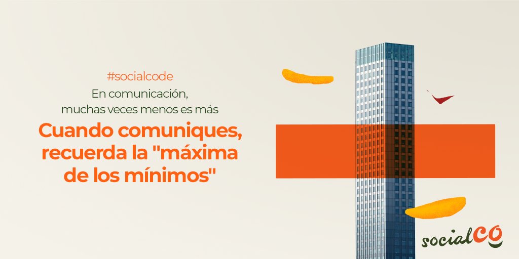 SocialCo_es's tweet photo. Si un diseño es simple, será más fácil de interpretar. Si un texto es breve, será más fácil de recordar. Y si una web es sencilla, será más fácil de navegar y más accesible. Recuerda "menos es más" Es #lamáximadelosmínimos y nuestro #SocialCode de hoy 😊 https://t.co/lWByi1gM28