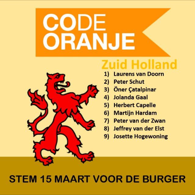 RaymondvanHaren's tweet photo. Een beweging dat open staat voor goede ideeën vanuit de samenleving. Staat voor vernieuwing van democratie. Dat is @Code__Oranje @CodeOranjeZH. Ik stem daarom 15 maart op nummer 9 @JosetteVLD #vlaardingen #PS2023 https://t.co/eJCgKn8Zds