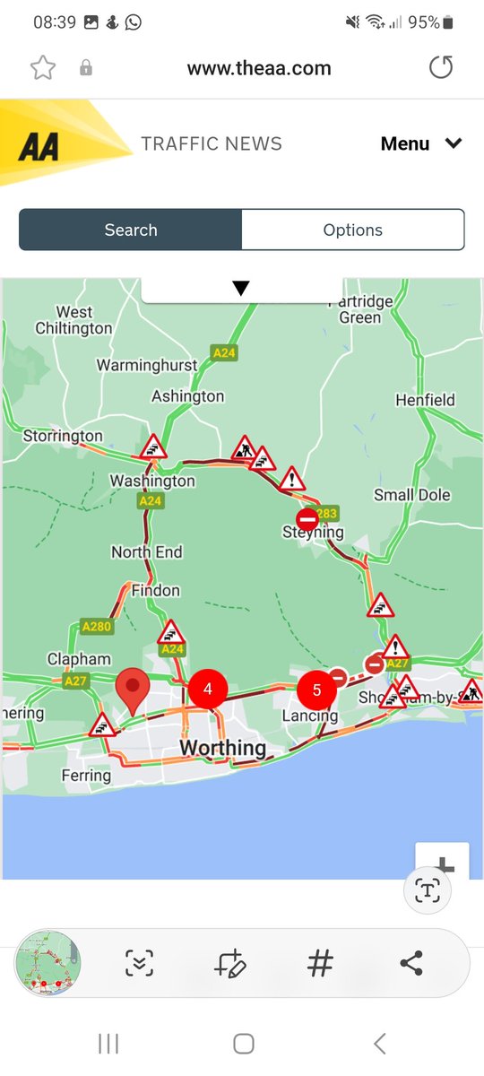 LornaCWells's tweet photo. @WSHighways state of traffic this morning all because the A27 is still closed 🥴 get out and sort it so people can get on with trying to get to work! https://t.co/xgr4IN8mX2