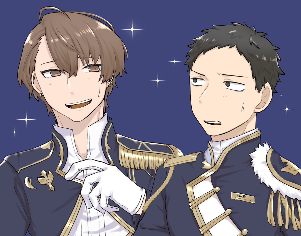 #加画美 
#社築納品物 
ダブスリ五周年記念グッズバナー\\\\ ꐕ ꐕ ꐕ ////
キラキラはオタクから見た視界を表してくれています(決めつけ)
※2枚目のセリフは捏造です 
