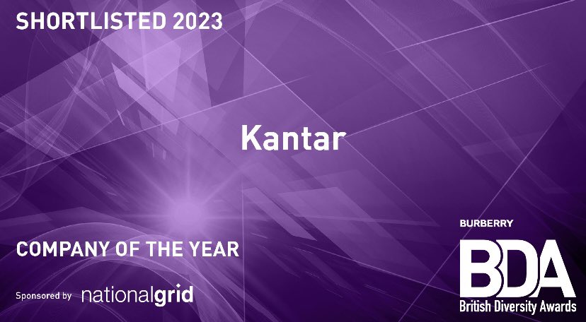 So #proud of <a href="/Kantar/">Erhan Kantar</a>’s shortlisting for ‘Company of The Year’ at this year’s <a href="/BritDiversity/">British Diversity Awards</a> #Awards due to our ‘always getting better’ focus on better understanding #people everywhere and creating a sense of belonging for our #amazing #employees ❤️🙏 #bethechange #BetterTogether