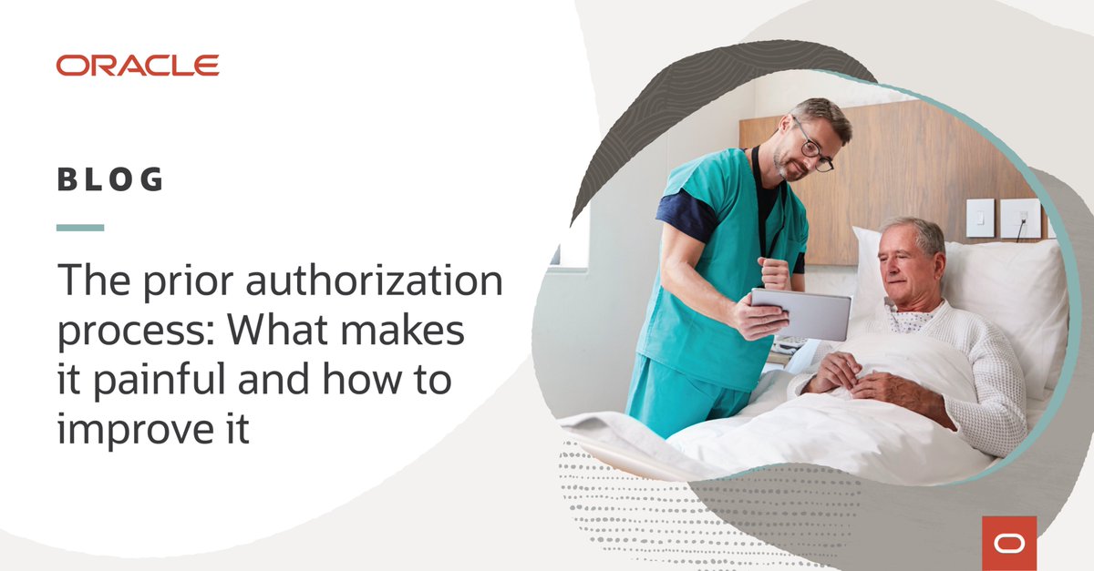 OracleDispenza's tweet image. Though a cumbersome process, prior authorizations are essential to supporting #patient access to clinically appropriate, medically necessary, evidence-based care.

In this @OracleHealth blog, learn how we can streamline the #priorauthorization process: social.ora.cl/60153kE7z