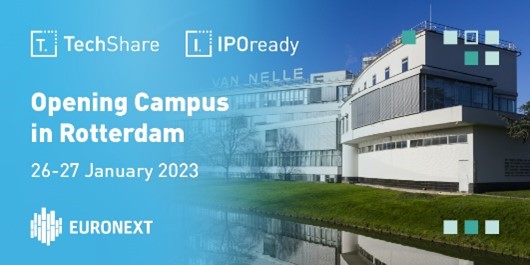 euronext's tweet photo. We are looking forward to #TechShare2023 and #IPOready2023.
140+ companies and 80+ partners & sponsors will gather next week in Rotterdam for the openingcampus to begin their six-month journey to capital markets, with the support of expert partners, sponsors and mentors. https://t.co/2KqELzxDHW