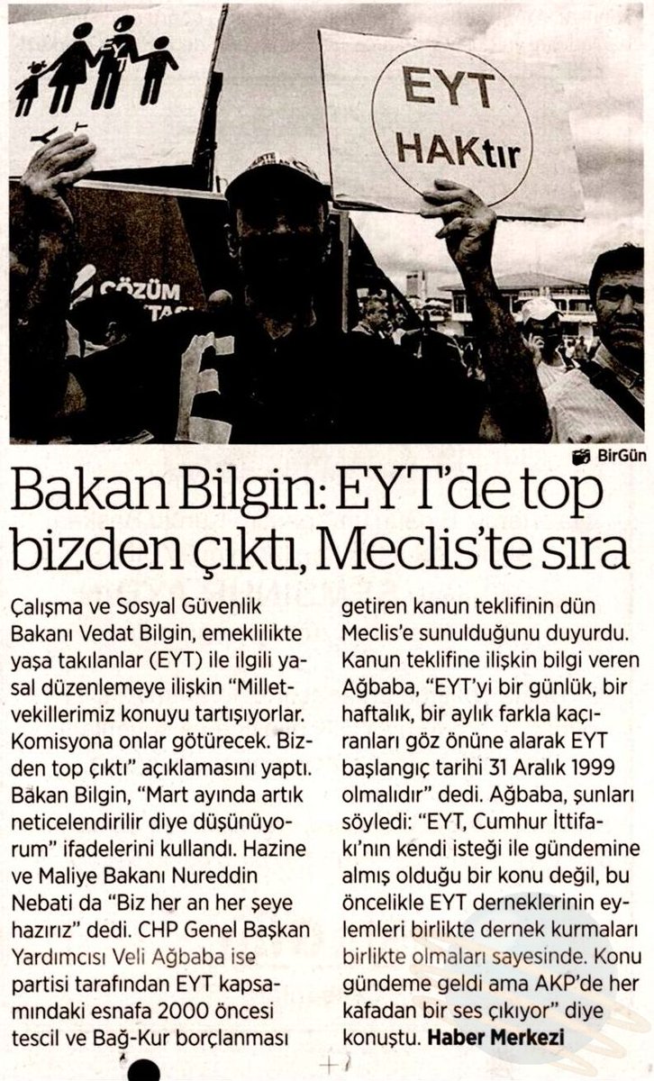 veliagbaba's tweet photo. #EYT'yi bir günlük, bir haftalık,bir aylık farkla kaçıranları gözönüne alarak EYT başlangıç tarihi 31 Aralık 1999 olmalıdır.
@BirGun_Gazetesi 
#EYThemenMeclise https://t.co/h5QuhNAlaU