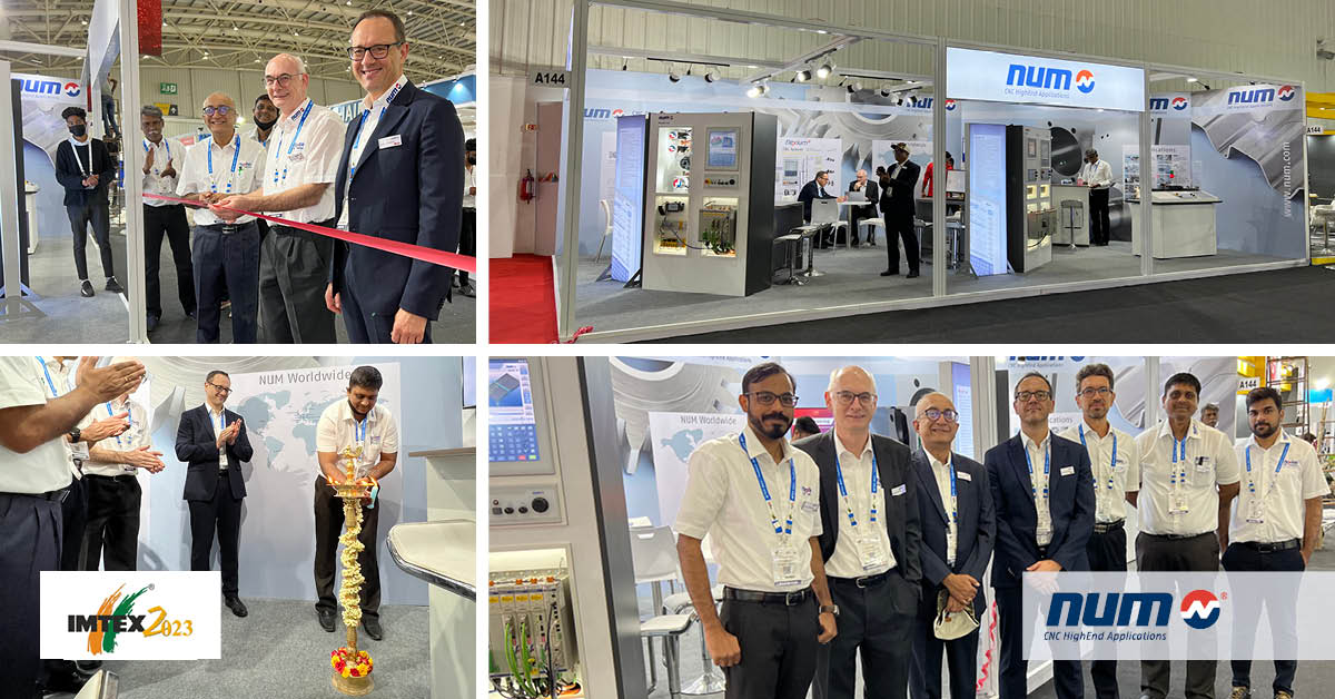 NUM_CNC's tweet photo. We're live at @IMTEX 2023! Opened our booth with a traditional Indian inauguration, where NUM CEO Peter von Rüti cut the ribbon and the booth staff lit a traditional diya for good beginnings. Visit us in hall 4 booth A144!
#imtex2023 #tradeshow #bangalore #num_cnc #cncsystem https://t.co/FgdBmf0JQ0